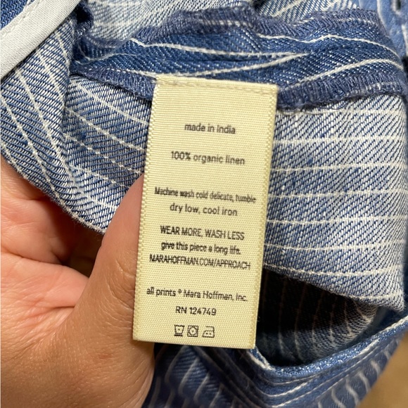 Mara Hoffman | Arelene Linen High Waisted Stripe Pant Size: 2 - Picture 4 of 4